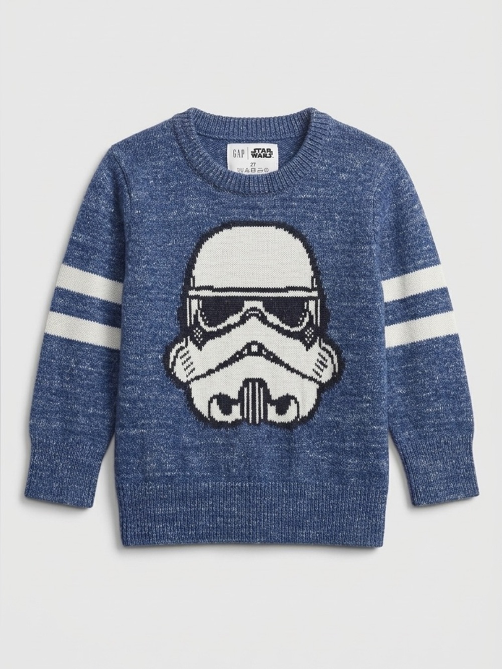 Gap Star Wars Stormtrooper Knit Sweater Blue Striped Long Sleeve Toddler Boys 2T